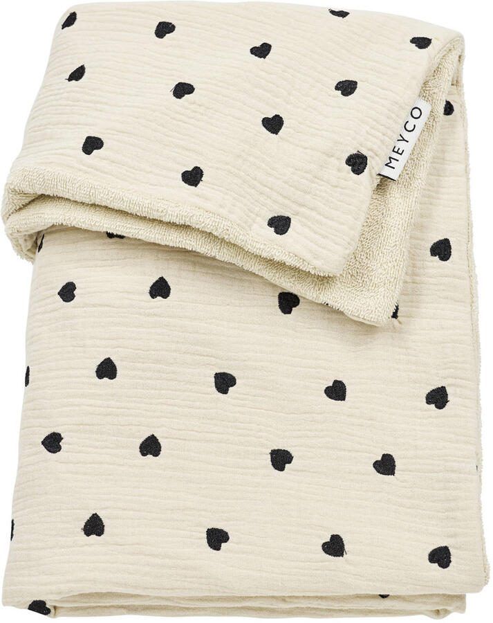 Meyco pre-washed hydrofiele ledikantdeken Sweet Heart soft sand