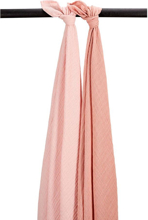 Meyco pre-washed hydrofiele swaddle soft rose rose (set van 2)