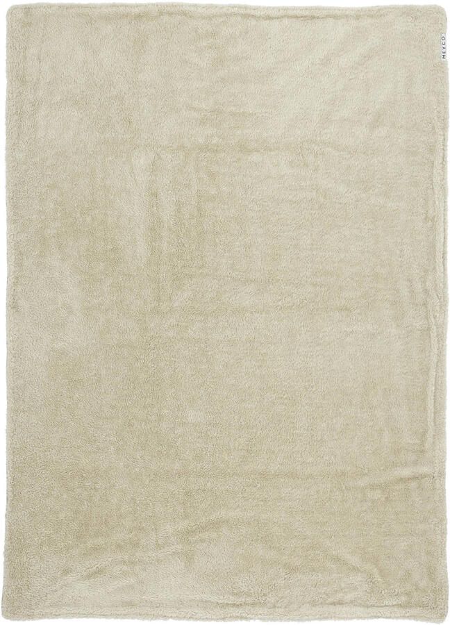 Meyco reversible baby wiegdeken Knit Basic Teddy 75x100 cm Sand Melange Babydeken Bruin