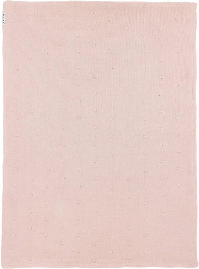 Meyco reversible baby wiegdeken Mini Knots Teddy 75x100 cm Soft Pink Babydeken Roze - Foto 2