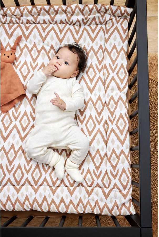 Meyco reversible boxkleed Ikat Uni 80x100 cm Sand Toffee Bruin - Foto 2