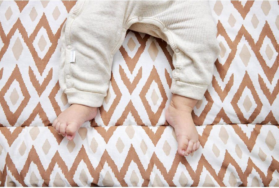 Meyco reversible boxkleed Ikat Uni 80x100 cm Sand Toffee Bruin - Foto 3