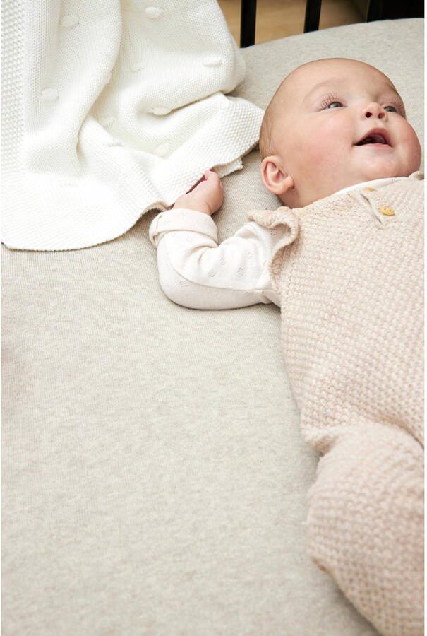 Meyco reversible boxkleed Knit Basic 77x97 cm Sand Melange Bruin - Foto 2