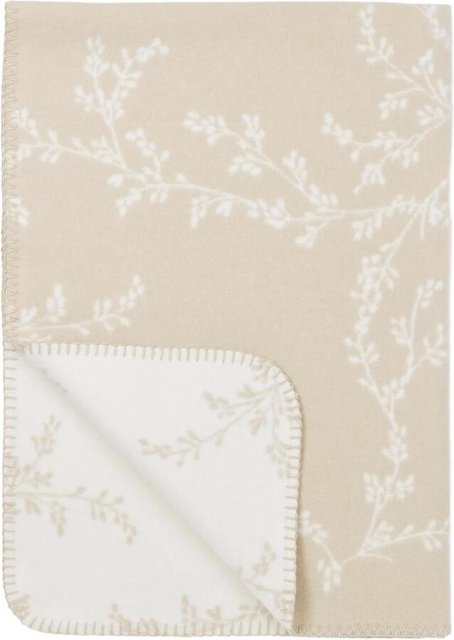 Meyco reversible wiegdeken Branches beige wit