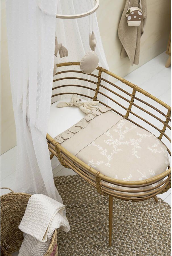 Meyco reversible wiegdeken Branches beige wit - Foto 3