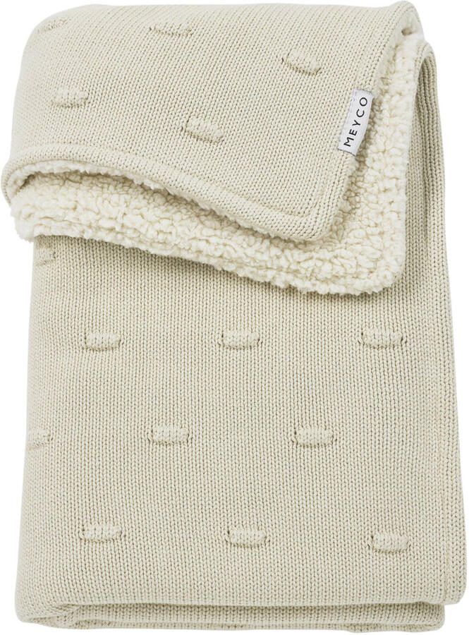 Meyco reversible wiegdeken Knots met teddy beige