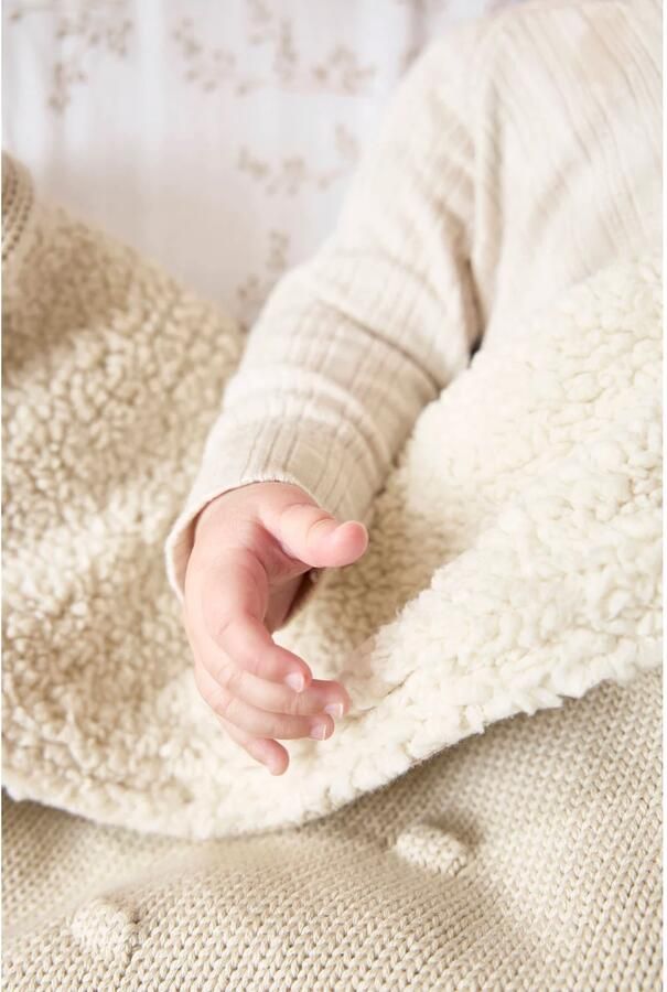 Meyco reversible wiegdeken Knots met teddy beige - Foto 3