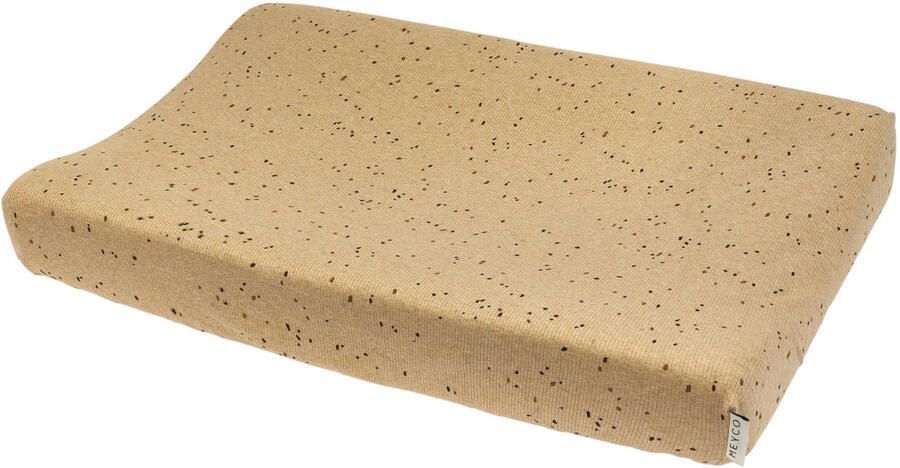 Meyco Rib Mini Spot aankleedkussenhoes toffee melange Bruin Stip