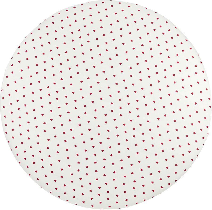 Meyco rond boxmatras hoeslaken Sweet Heart wit rood
