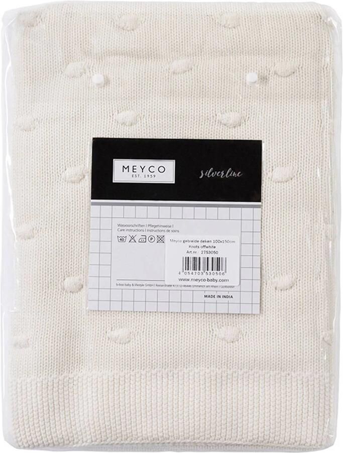 Meyco Silverline Knots ledikantdeken 100x150 cm gebroken wit Babydeken Ecru