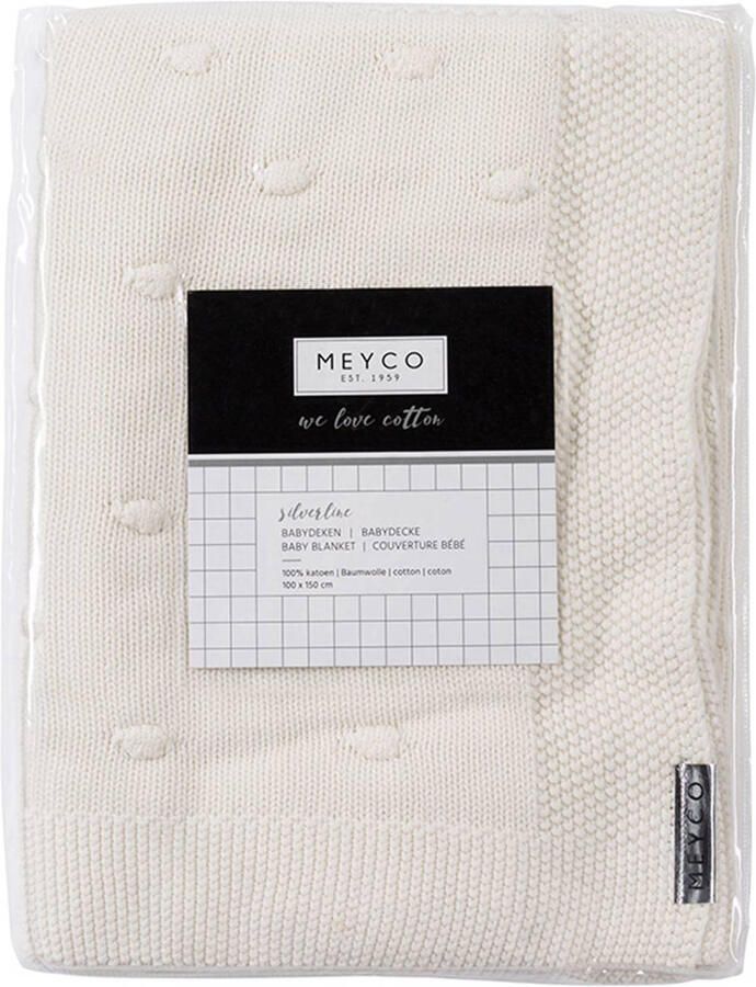 Meyco Silverline Knots ledikantdeken 100x150 cm gebroken wit Babydeken Ecru - Foto 2