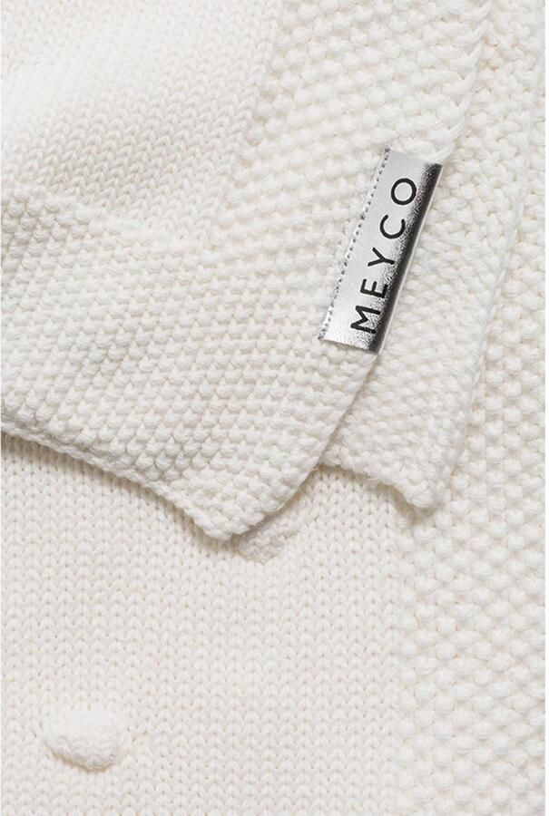 Meyco Silverline Knots wiegdeken 75x100 cm gebroken wit Babydeken Ecru