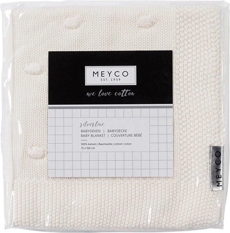 Meyco Silverline Knots wiegdeken 75x100 cm gebroken wit Babydeken Ecru - Foto 2