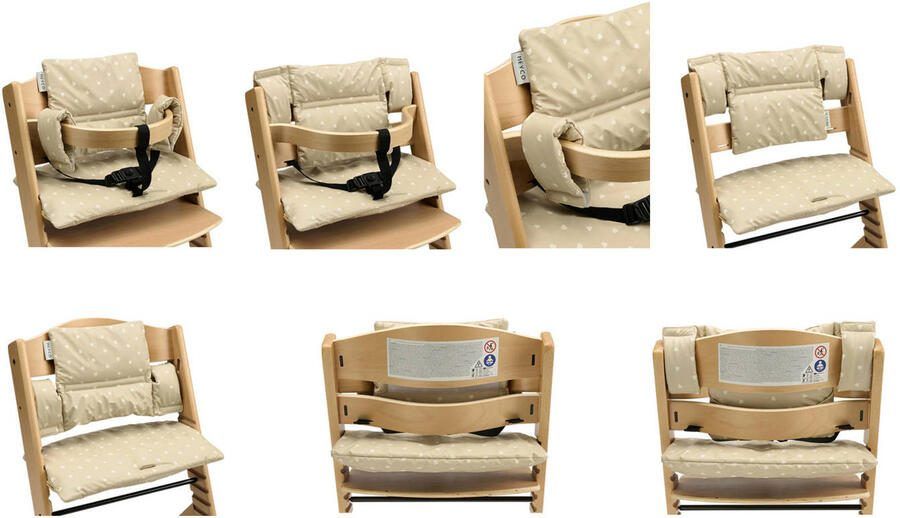 Meyco stoelverkleiner meegroei Sweet Heart beige wit - Foto 3