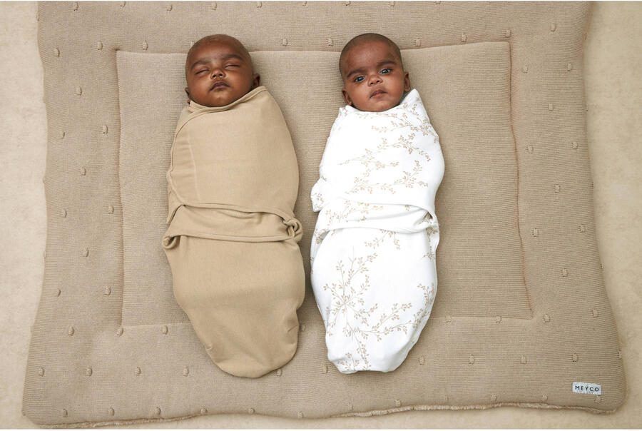 Meyco swaddle inbakerdoek Branches Sand Beige Blad 1 - Foto 2