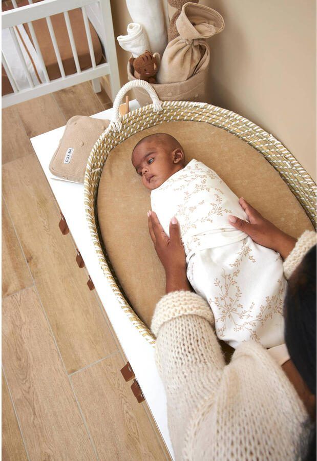 Meyco swaddle inbakerdoek Branches set van 2 Sand Beige Blad 1 - Foto 2