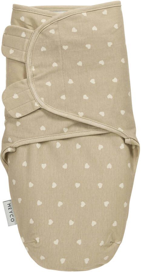 Meyco swaddle inbakerdoek Sweet Heart Sand- 0-3 mnd