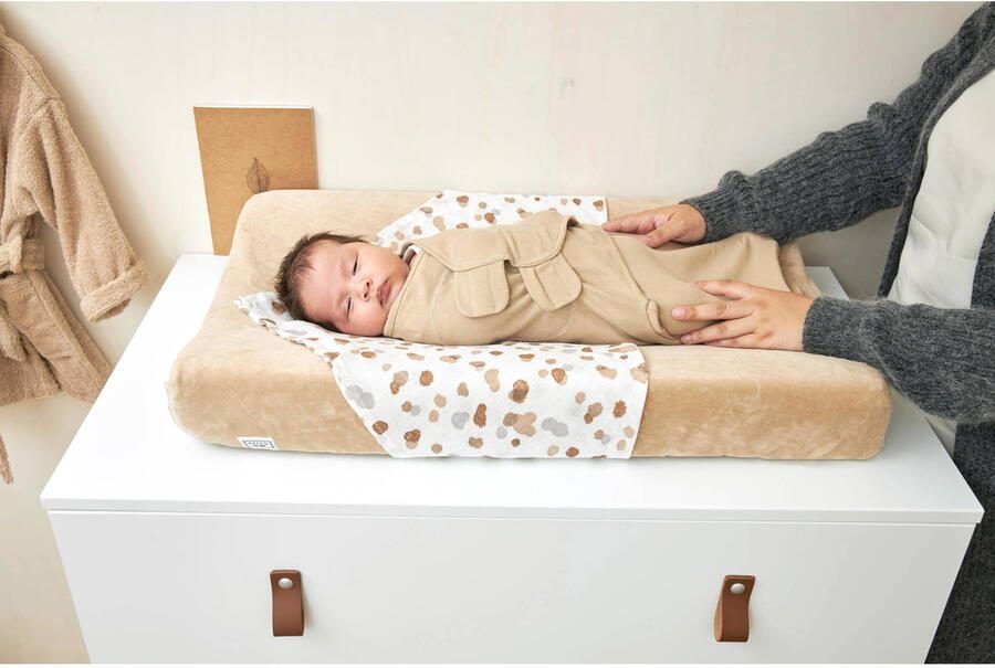 Meyco swaddle inbakerdoek Uni Sand Beige Effen 1 | Inbakerdoek van