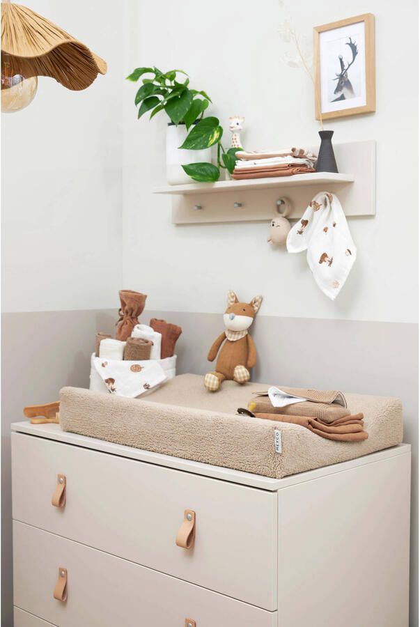 Meyco Teddy aankleedkussenhoes sand Beige Effen | Aankleedkussenhoes van - Foto 3