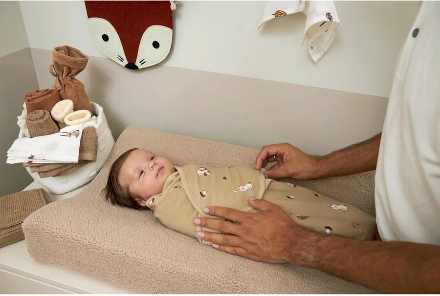 Meyco Teddy aankleedkussenhoes sand Beige Effen | Aankleedkussenhoes van - Foto 2