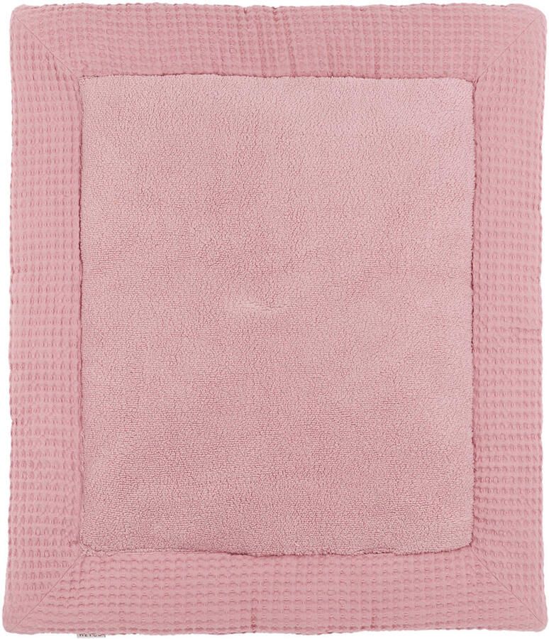 Meyco teddy boxkleed Wafel old pink Roze | Boxkleed van