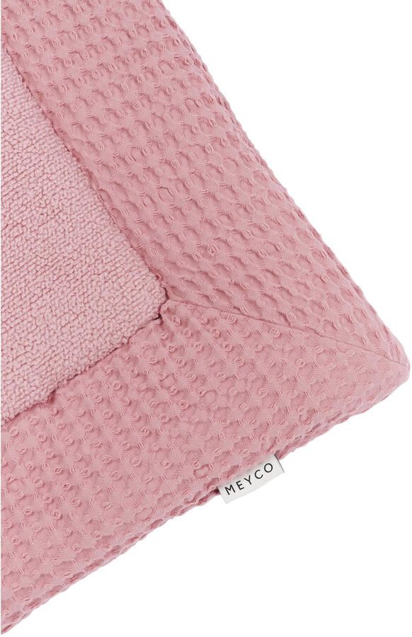Meyco teddy boxkleed Wafel old pink Roze | Boxkleed van - Foto 3