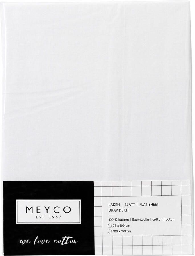 Meyco Uni wieglaken 75x100 cm wit Babylaken | Babylaken van - Foto 2