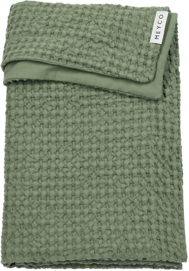 Meyco wafel katoenen wiegdeken Olive Green