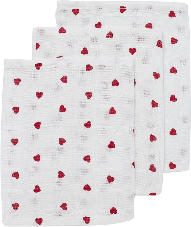 Meyco washandje met hartjesprint (set van 3)