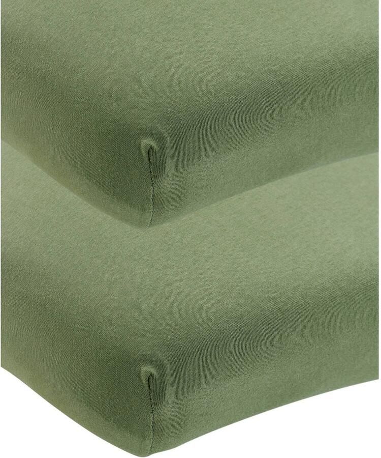 Meyco wieg hoeslaken groen (set van 2)