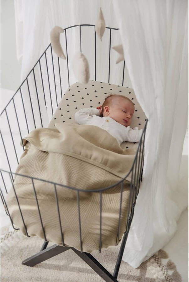Meyco wieg hoeslaken Sweet Heart beige zwart - Foto 3
