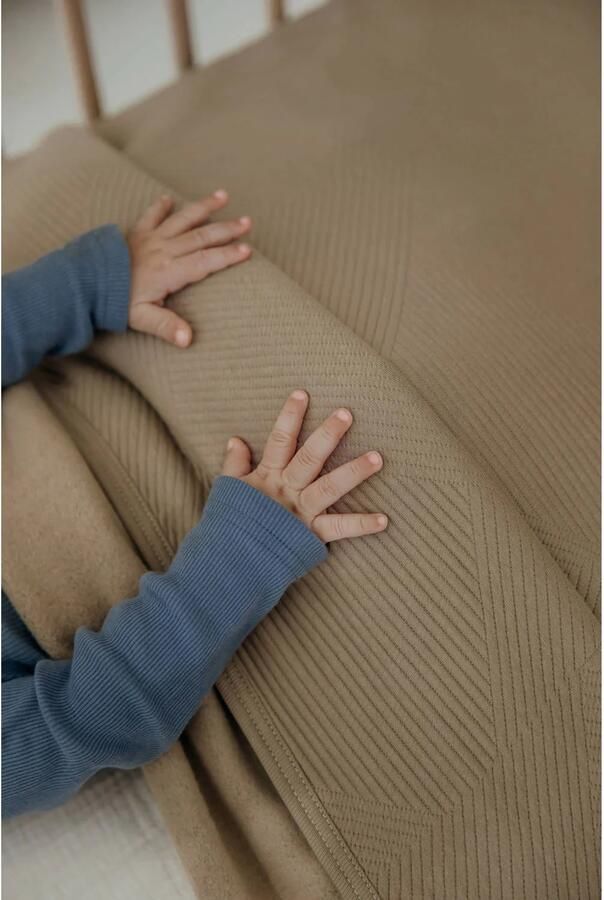 Meyco wiegdeken Jacquard van flanel taupe - Foto 3