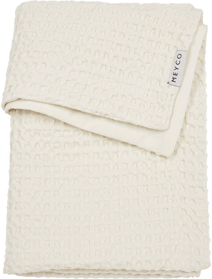 Meyco ledikantdeken Waffle Cotton nature Babydeken Wit Effen