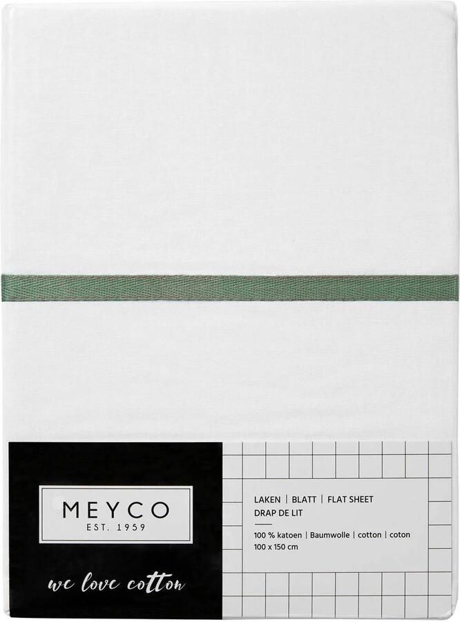 Meyco wieglaken met bies groen Babylaken | Babylaken van - Foto 3