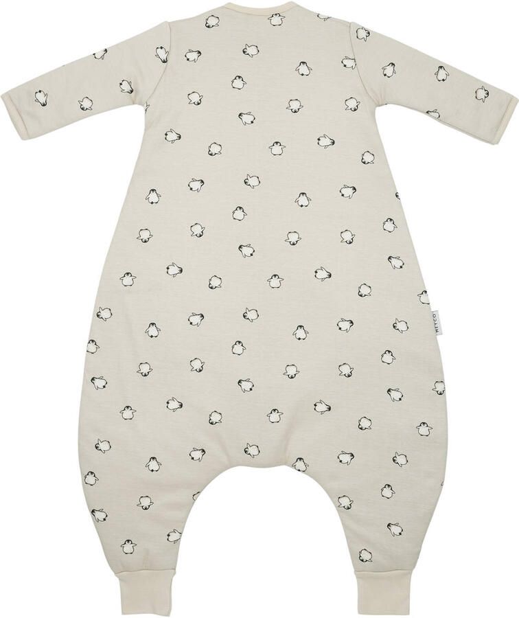 Meyco winter slaapoverall jumper Pinguïn beige zwart