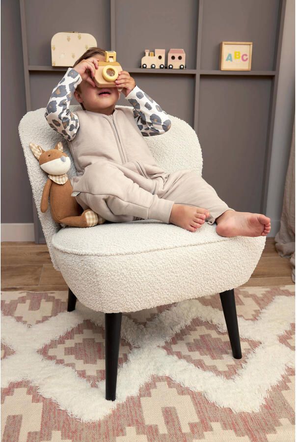 Meyco winter slaapoverall jumper Slub greige Babyslaapzak Grijs Effen 104 - Foto 3