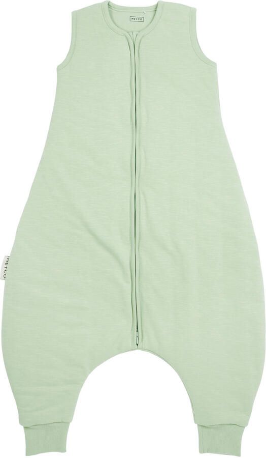Meyco winter slaapoverall jumper Slub soft green Babyslaapzak Groen Effen 104