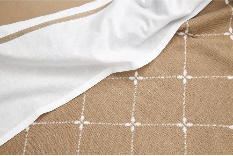 Meyco X Mrs. Keizer baby ledikantlaken Louis 100x150 cm set van 2 taupe wit Babylaken Bruin