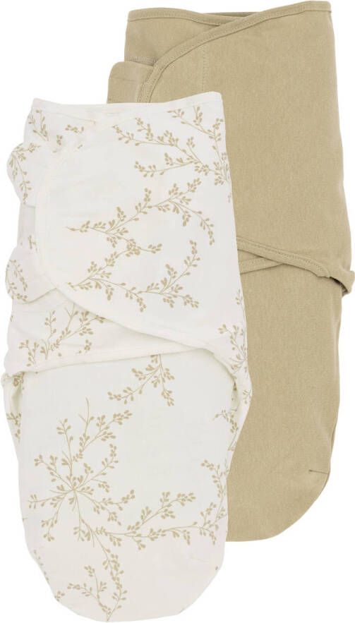 Meyco swaddle inbakerdoek Branches set van 2 Sand Beige Blad 1