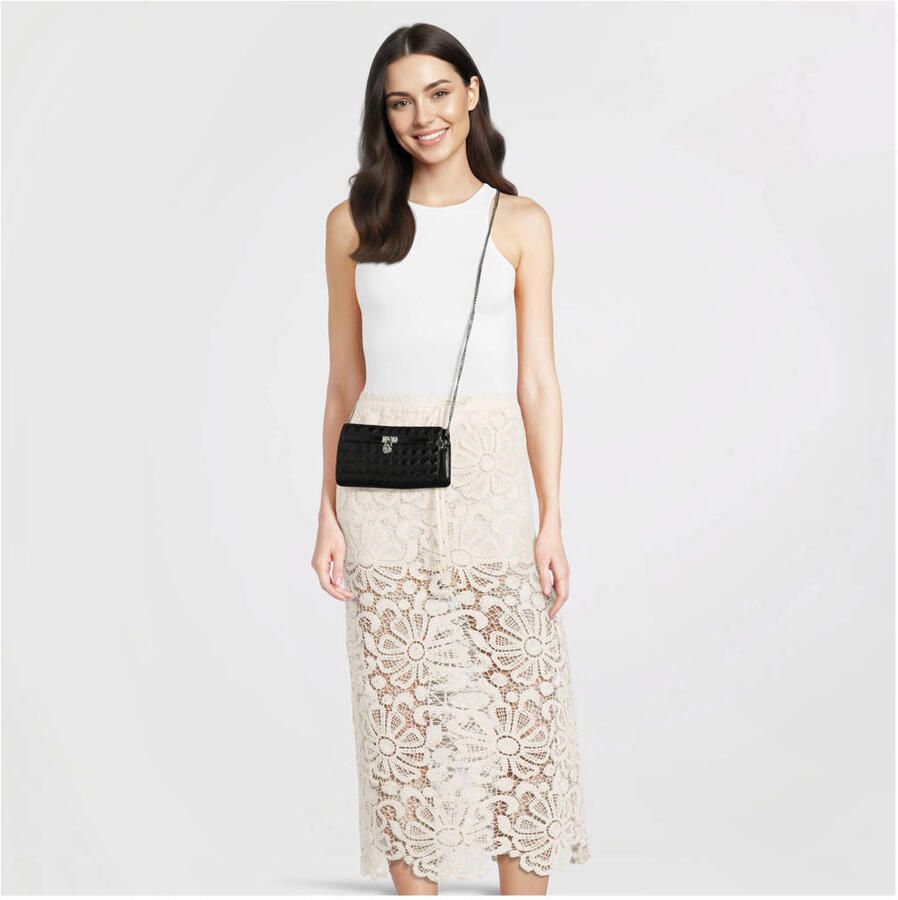 Michael Kors leren crossbody tas Hamilton zwart