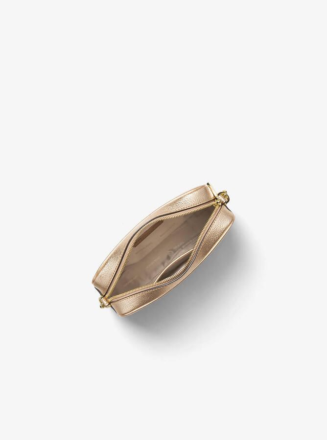 Michael Kors Gouden Ginny Leren Tas met Ketting en Kwast Beige Dames