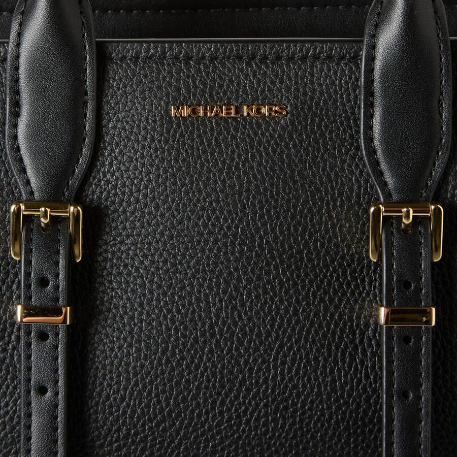 Michael Kors Handtas van gekorreld leer met afneembare schouderband Black Dames