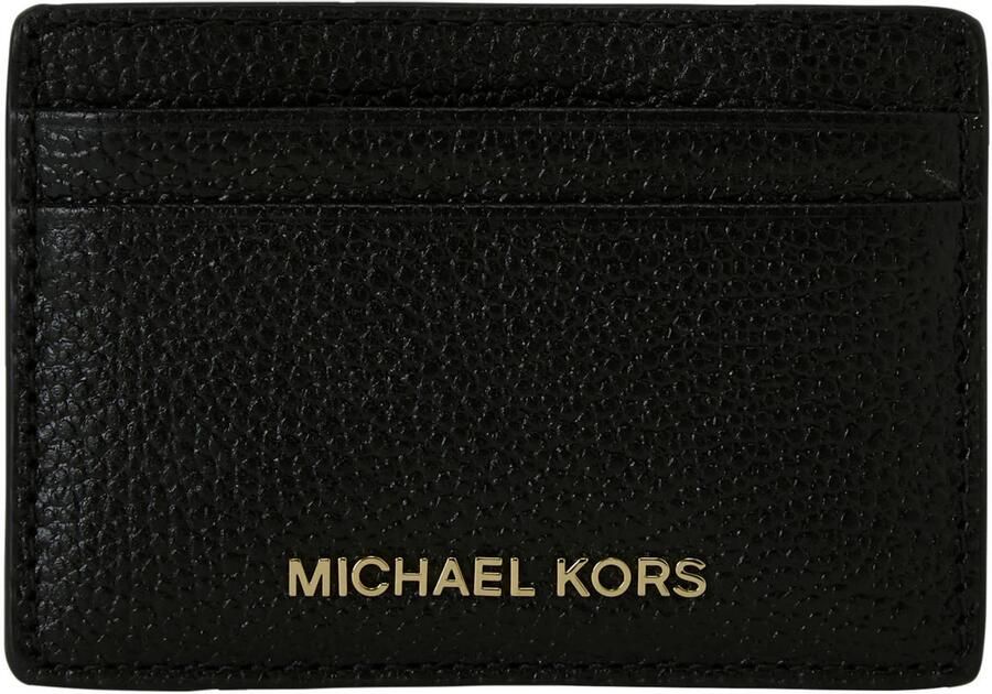 Michael Kors Grainy Leather Card Holder Black Dames