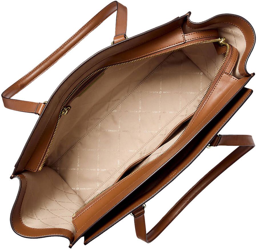 Michael Kors leren shopper Becca cognac - Foto 2