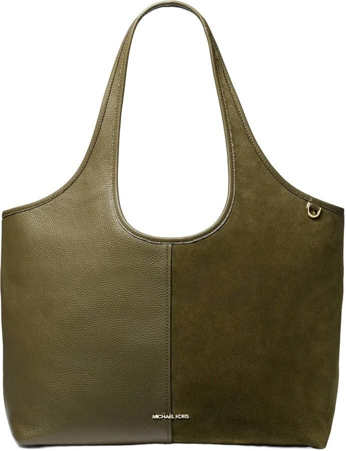 Michael Kors leren shopper Henly olijfgroen