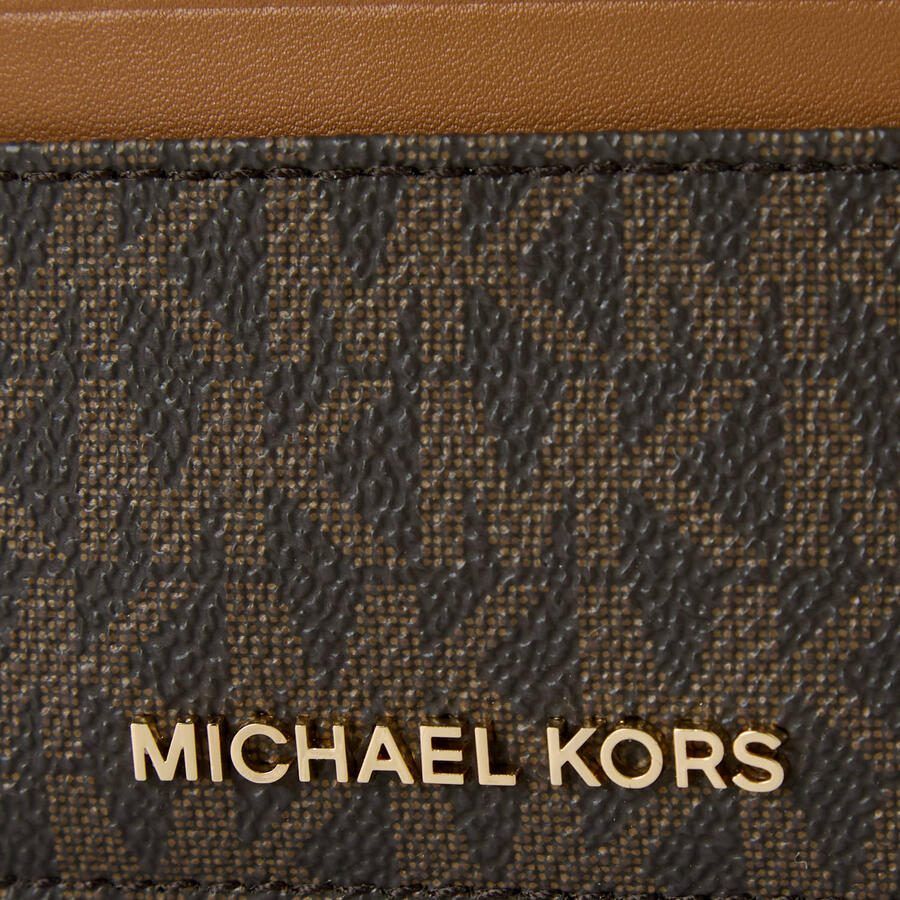 Michael Kors pasjeshouder Jet Set met logoprint donkerbruin - Foto 2