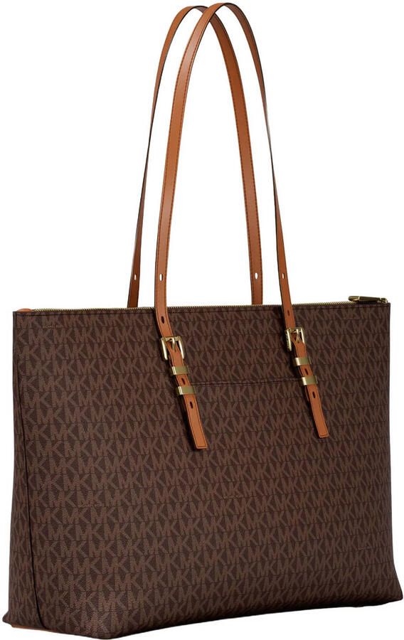 Michael Kors shopper Quinn Large met logoprint donkerbruin - Foto 3