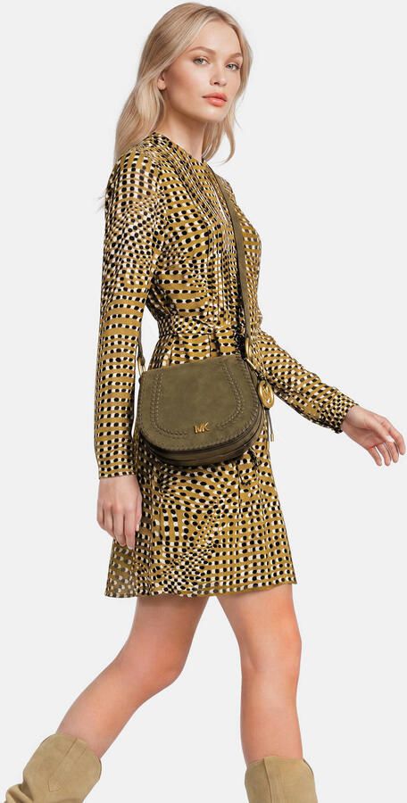 Michael Kors suède crossbody tas Josie kaki
