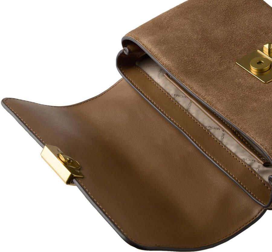 Michael Kors suède crossbody tas Tribeca cognac - Foto 2