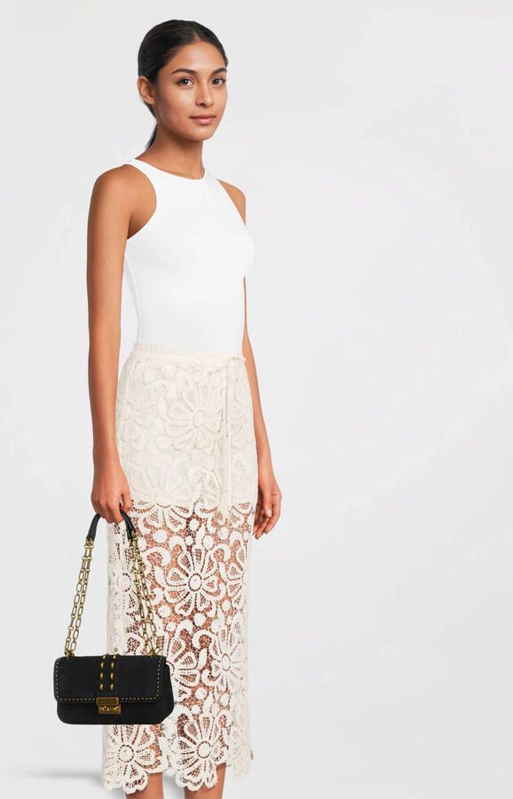 Michael Kors suède crossbody tas Tribeca zwart
